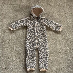 Grayson Mini Leopard Print Kids One Piece Fleece for fall and winter